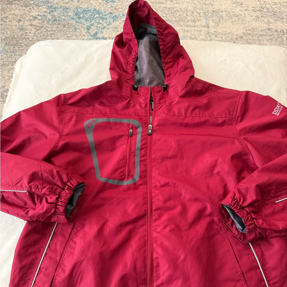 DRI Duck Pack Polyester Water Resistant Rain Jacket Men’s Large Proof RED EB1